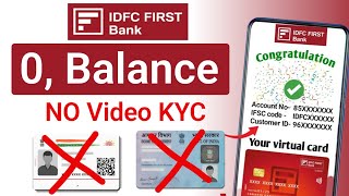 idfc zero balance account opening idfc first bank zero balance account opening online [upl. by Esirahs]