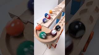 marble Run Race ASMR 122 Wooden Wave Course Colorful Marbles marblerun marblerunrace asmr [upl. by Garfield]