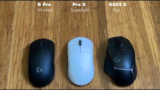 G Pro vs G502 X Plus vs Pro X Puck Comparison [upl. by Cahn]