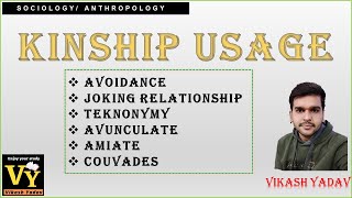 Kinship Usage  Sociology Anthropology  Notes in English  Explained both in English and Hindi [upl. by Arocat]