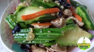 StirFry luffa with Sliced Pork  Chinese Recipe [upl. by Kenwood]