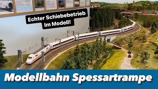 Modellbahn Spessartrampe mit ECHTEM Schiebebetrieb [upl. by Channa]