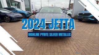 2024 Jetta Highline Pyrite Silver Metallic Walkaround  PVW [upl. by Aihtekal]