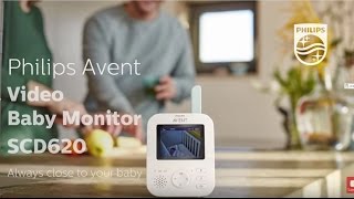 AVENT Video Baby Monitor  Philips  SCD620 [upl. by Neleag]