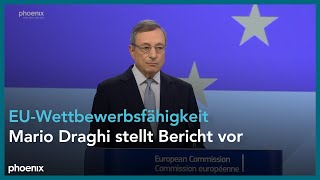 EUWettbewerbsfähigkeit Mario Draghi stellt Bericht vor [upl. by Arukas]