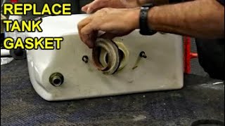 Toilet Leaks When Flushed Gasket at TanktoBowl  Seal Replaced Bolts [upl. by Nomaj]