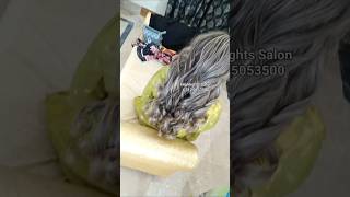 Grey Hair Color and Chunky Highlights  Trending Highlights Hair Color shorts [upl. by Darlleen]