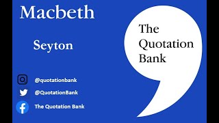 The Quotation Bank Revision Guide Macbeth GCSE English Literature  Seyton [upl. by Herrmann35]