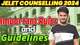 JELET Important Counselling Rules and Guidelines  JELET 2024  Seat Matrix before Counselling round [upl. by Ellis]