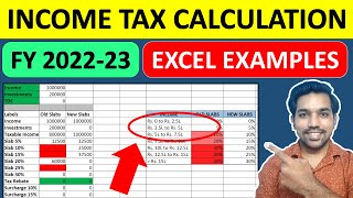 Income Tax Calculation 202223  How To Calculate Income Tax FY 202223 Excel Examples  Tax Slabs [upl. by Zitella]