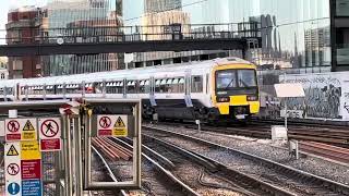 Blackfriars station with rare diverted daytime 465 service departing [upl. by Ailisec985]