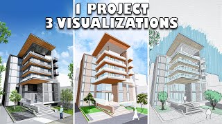 1 Architecture Project  3 Different Visualization Styles [upl. by Audri725]