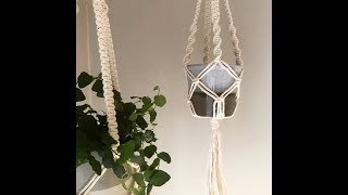 Macrame Plant Hanger  Tutorial  Beginner  Square Knot  Twisting Knot [upl. by Aitnas593]