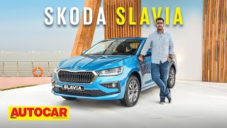 Skoda Slavia walkaround  New Honda City rival is a junior Octavia  First Look  Autocar India [upl. by Musser258]