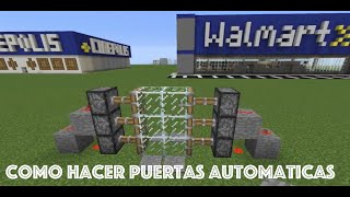 Como Hacer Puertas Automaticas en Minecraft [upl. by Steinke23]