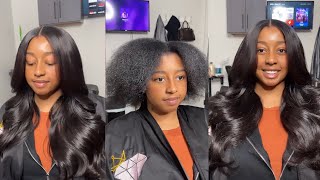 GLUELESS CLOSURE SEW IN  5X5 HD CLOSURE  LUXSHAREE METHOD [upl. by Anitsirt]