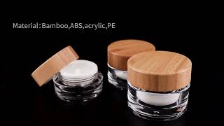 BJ51  BEYAQI Bamboo Packaging Skincare Plastic PP Acrylic Skincare Containers with Bamboo Lid [upl. by Uis]