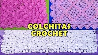 Colchitas o Mantitas para bebé tejidos a crochet  colección de puntos [upl. by Firehs]