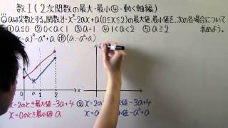 【高校数学】 数Ⅰ－４５ ２次関数の最大・最小④ ・ 動く軸編 [upl. by Naryb]