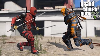 GTA V  DEADPOOL VS DEATHSTROKE  MARVEL VS DC [upl. by Figone]