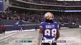 Winnipeg Blue Bombers Rasheed Bailey All Touchdowns As A Blue Bomber [upl. by Braswell]