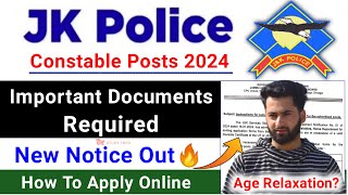 JK Police Constable Posts 2024  How To Apply JK Police Constable Form 2024  JKP Age Relaxation [upl. by Torrence662]