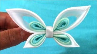 Mariposas Kanzashi butterflies ribbons en cintas para el cabello [upl. by Atsirt]