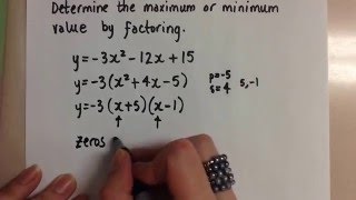 Finding Optimal Values by Factoring [upl. by Cann]