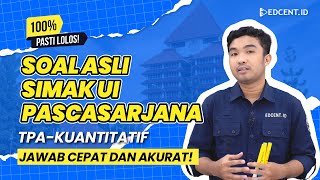 SOAL SIMAK UI  Soal Asli TPA Kuantitatif  Latihan Soal SIMAK UI PASCASARJANA 2024  Part 8 [upl. by Yelknirb]