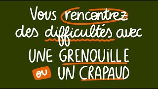 Un problème avec une grenouille ou un crapaud [upl. by Radborne]