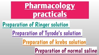 Pharmacology practical 1234 l preparation of ringer tyrodes  krebs solution amp normal saline [upl. by Staffard]