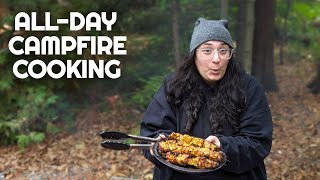 A Full Day of Campfire Cooking  Camping Meals  Camping Dessert Inverhuron Provincial Park Camping [upl. by Howie]