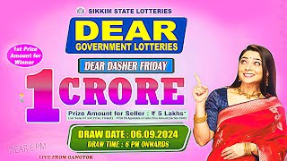 SIKKIM LOTTERY 6PM DRAW 06092024  FROM GANGTOK [upl. by Oina134]