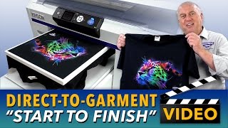 Epson SureColor F2000 Direct To Garment Printing Start to Finish [upl. by Aicerg]