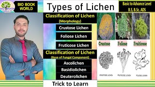 Types of Lichens  Classification of Lichen  Crustose lichen  Foliose  Fruticose  Trick to Learn [upl. by Archangel]