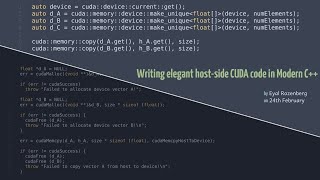 Writing elegant hostside CUDA code in Modern C [upl. by Pilihp74]