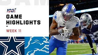 Cowboys vs Lions Week 11 Highlights  NFL 2019 [upl. by Asela]