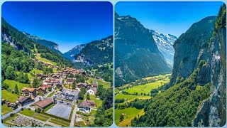 Lauterbrunnen most beautiful village of SwitzerlandLauterbrunnen waterfalls Lauterbrunnen valley [upl. by Doelling937]