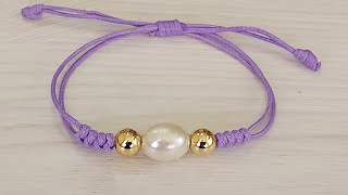 PULSERA HERMOSA FACIL DE HACER PULSERA EN HILOBRACELETS [upl. by Dilisio]