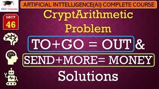 L46 CryptArithmetic Problem in Artificial Intelligence  TOGO  OUT amp SENDMORE MONEY Solutions [upl. by Ettenrahs891]