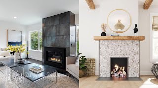 Modern Fireplace Wall Design  Modern Mantel Decor Ideas Trendy Fireplace Designs 2024 [upl. by Dulcine]