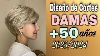 DISEÑOS de CORTES de CABELLO para DAMAS de 50 años con Estilo Tendencia 2024 [upl. by Asirahc221]