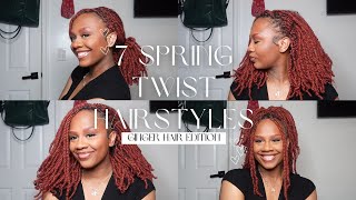 7 WAYS to style your short Spring Twist  QUICK and EASY hairstyles ♡ [upl. by Moyer559]