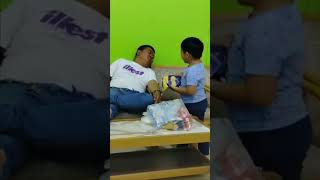 Happy time with ninong funny comedy justforfun cutebaby fypyoutube fyp eating bonding [upl. by Yenolem520]