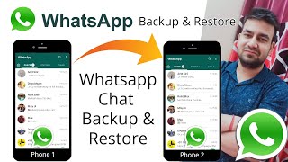 Whatsapp Backup and Restore to NEW Phone  Move Whatsapp Message Data  Whatsapp Backup Kaise Kare [upl. by Ahsyt280]