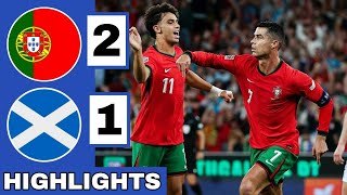 Portugal vs Scotland 21 All Goals amp Highlights  Ronaldo 88 Goal [upl. by Shiau]