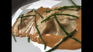 Signal Crayfish Ravioli with Shell and Brandy Cream Sauce [upl. by Neelloc]