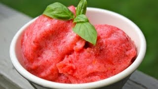 Strawberry Banana Sorbet Recipe [upl. by Enomed]