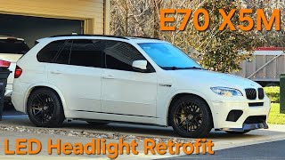 E70 X5M  OEM LED Headlight Retrofit [upl. by Doowron]