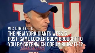 The New York Giants Week 5 PostGame Locker Room brought to you by Greenwich Odeum RI 101112 [upl. by Yelram]